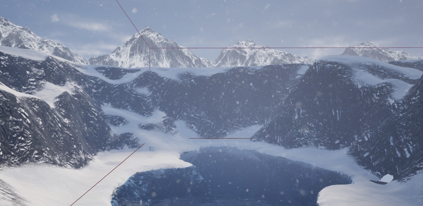 Frozen mountain lake